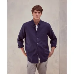 Camisa de twill algodón stretch liso