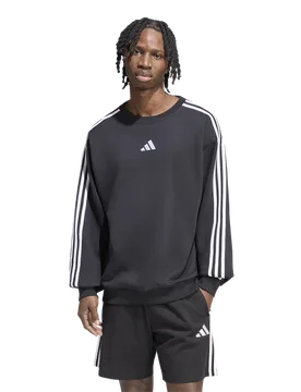 Essentials 3-stripes Sweatshirt Uomo - Felpe Nero - Taglia XS - Jersey di cotone XS - Adidas - FashionsVida