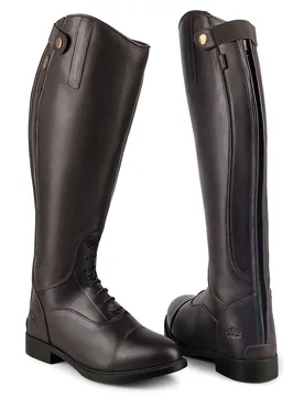 Ascot Womens Wide Fit Leather Zip Riding Boots - - Size: 4 - Catesby England - FashionsVida