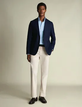 Slim Fit Wool Rich Suit Jacket Navy male - Charles Tyrwhitt - FashionsVida