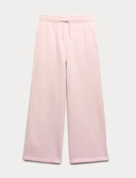 Wide Leg Cotton Rich Joggers (2-16 Yrs) Pale Pink male - M&S - FashionsVida
