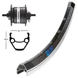 Ruota Anteriore Zx19 Dynamo Shimano Dh3n31 26´´ Black