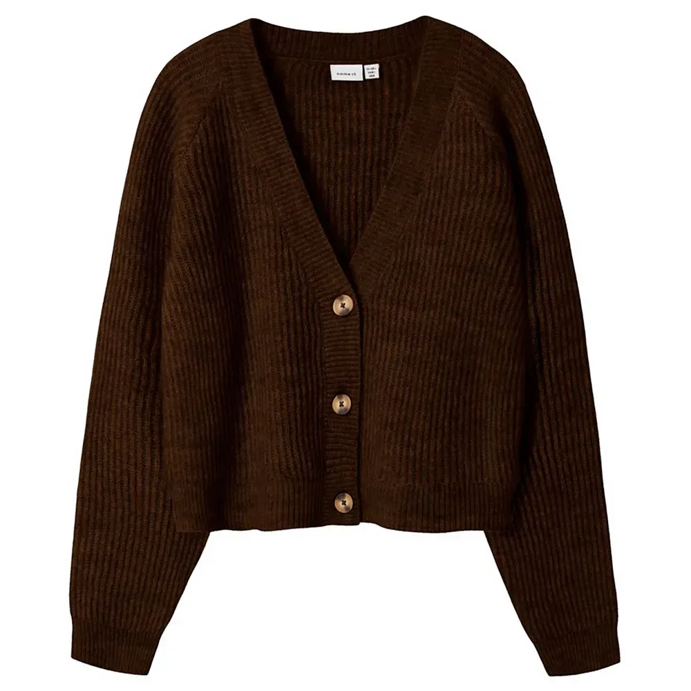 Cardigan Holly Boxy Fit Chocolate Plum 11-12 Anni - Name it - FashionsVida