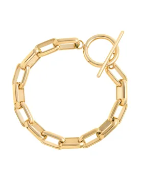 LUXE Rectangle Link T-Bar Bracelet - Gold - Orelia London - FashionsVida