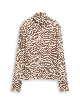XL printed rollneck T-shirt female - XL - FashionsVida