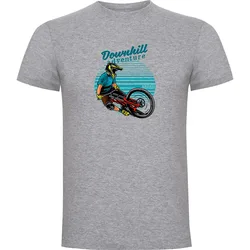 Maglietta A Maniche Corte Downhill Adventure Heather Grey