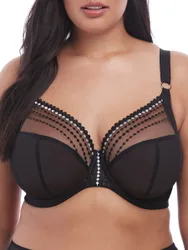 Womens Matilda Plunge Side Support Bra - Black Nylon - Size 38f