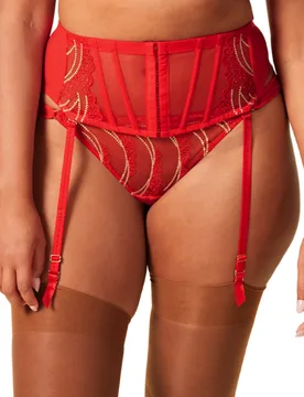 Womens Vip Etoile Waist Cincher - Red Polyamide - Size Medium - Gossard - FashionsVida