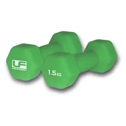 Sechseckige, mit Neopren überzogene Hanteln (x2) - Vert - unisex - Size: 2x1,5 kg