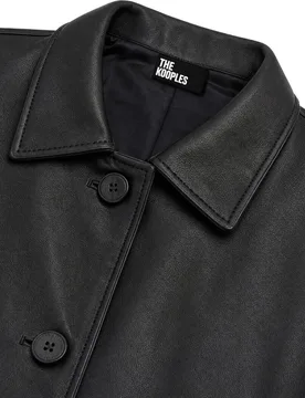 Chaqueta de mujer de piel de corte recto - The Kooples - FashionsVida