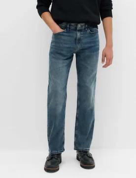 Straight Fit Comfort Stretch Jeans Blue Tint male - M&S - FashionsVida