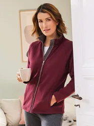 Reißverschlussjacke Kuschelweich - Bordeaux - female - Size: 46