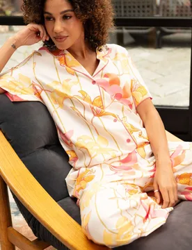 Cotton Modal Floral Striped Pyjama Bottoms Pink Mix female - Cyberjammies - FashionsVida