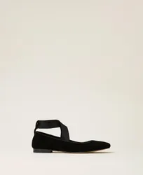 Twinset Ballerines en cuir velours
