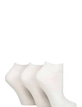 Women's 3 Pair IOMI FootNurse Cushioned Foot Bamboo Diabetic Trainer Socks White 4-8 - White - Size: Small - SockShop - FashionsVida