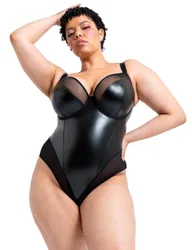 Womens Ck086704 Rebelle Plunge Body Suit - Black - Size 38f