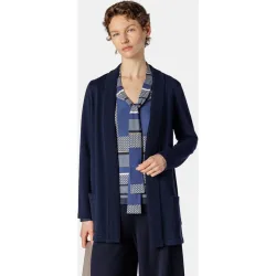 Chaqueta de mujer de punto con bolsillos plastrón
