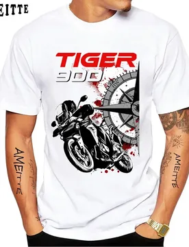 New Summer Men Short Sleeve Tiger 800 900 1200 Classic Design T-Shirt Motorcycle Sport Print White Casual Boy Rider Tees - Aliexpress - FashionsVida