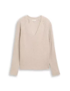 XXXL knit rib v-neck sweater female - XXXL - FashionsVida