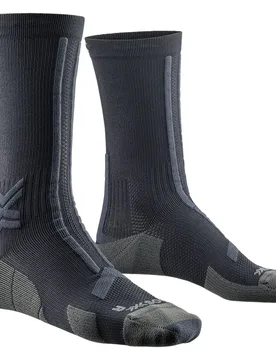 Trail Run Discover Crew Socks Black / Charcoal UK 3-5 Men,Women - X-SOCKS - FashionsVida