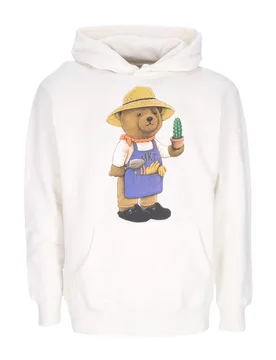 Felpa Leggera Cappuccio Uomo Botanical Bear Hoodie Cloud - MARKET - FashionsVida