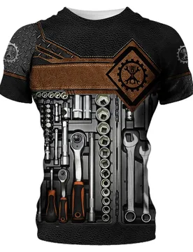 Summer Customized New Mechanical Master Super Cool Printing Men's Round Neck T-shirt Street Fashion Aesthetics Short Sleeve Top - Aliexpress - FashionsVida