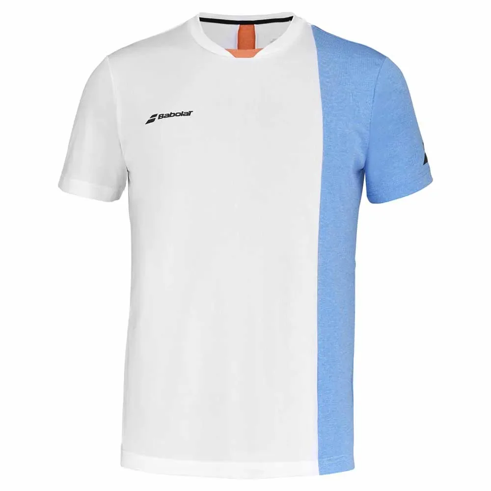 Play Short Sleeve T-shirt White / Blithe Blue Hthr XL - Babolat - FashionsVida