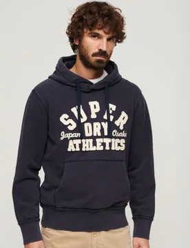 Superdry Herren Vintage Athletic Hoodie Marineblau - Größe: S - 84.99 - FashionsVida