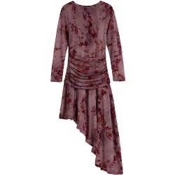 Vestido flocado asimétrico