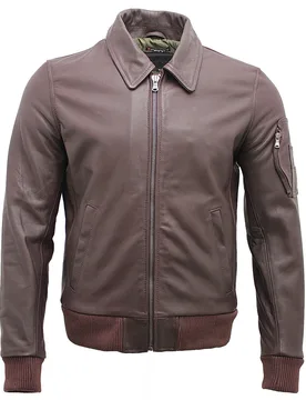 Mens Cowhide Airline A2 Us Airforce Bomber Jacket - Brown - Size 3xl - Infinity Leather - FashionsVida