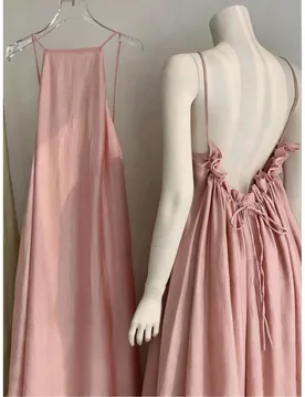 Vestido nuevo de otoño/verano para mujer pequeña, casual, vestido de vacaciones en la playa, vestido elegante francés extra largo para fiesta Petit - Shein - FashionsVida