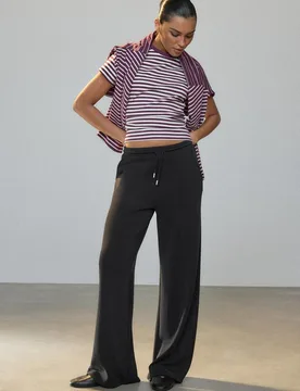 Weiche Palazzo-Jogginghose Schwarz XL - Stradivarius - FashionsVida