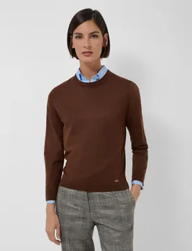 Jersey de mujer escote redondo punto fino - Roberto Verino - FashionsVida