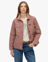 Pure Cotton Collared Relaxed Utility Jacket Pink female