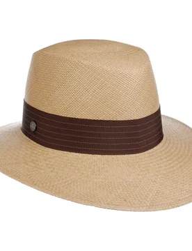 Laurena Striped Band Panama Hat by - brown - Damen - Size: S (55-56 cm) - Lierys - FashionsVida