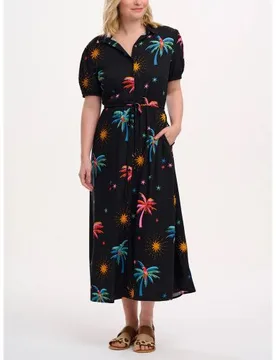 Womens Black Palms Sunshine Nova Maxi Dress - Female - Multi - UK 10 - Sugarhill Brighton - FashionsVida