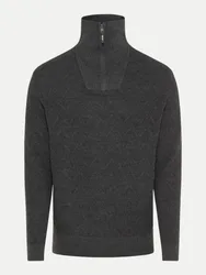 Strickpullover SÖREN mit Troyer-Kragen Grau XL