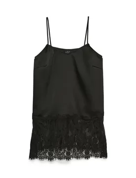 VOLLIE LACE LONG SINGLET TOP WVN feale - M - FashionsVida
