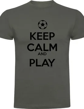 T-shirt à Manches Courtes Keep Calm And Play Football Dark Army Green 3XL - Kruskis - FashionsVida