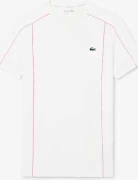 Camiseta de hombre deportiva con ribete en contraste Ultra-Dry en azul de manga corta - Lacoste - FashionsVida