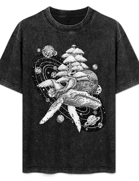 Space Whale T-Shirt Plus Size Basic Cotton T-Shirt - Aliexpress - FashionsVida