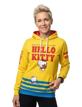 Hello Kitty Sports Hoodie Yellow / Blue 2XS Women - OTSO - FashionsVida