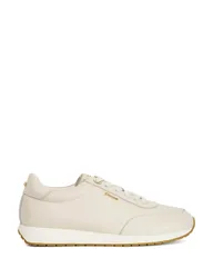 Leather Lace Up Trainers White female