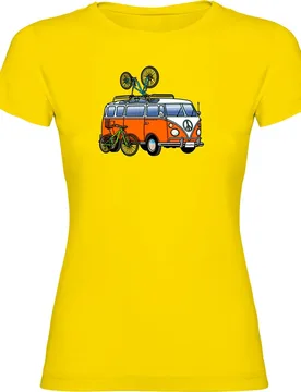 Maglietta A Maniche Corte Hippie Van Mtb Yellow - Kruskis - FashionsVida