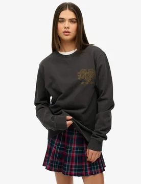 Superdry Women's OverGrößed Copper Label Workwear Rundhals-sweatshirt Schwarz - Größe: L - 79.99 - FashionsVida