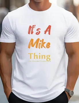 Casual Tees For Men, Comfort Fit Short Sleeves With "it's A Mike Thing" Print, Fashion T-shirts For Everyday Wear - Aliexpress - FashionsVida