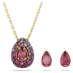 Set Sublima, Set (2), Taglio Pear, Rosso, Finitura oro 18K OS