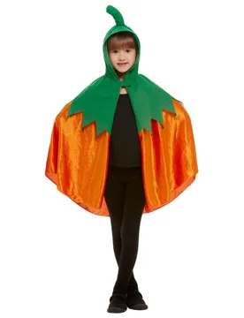 Niedlicher Kürbis-Umhang für Kinder Halloween-Cape orange-grün - RUBIES NL - FashionsVida
