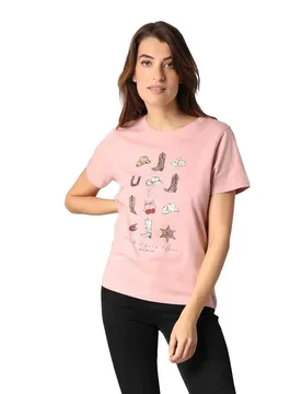 Maglietta A Maniche Corte Texas Light Pink S - Deeluxe - FashionsVida