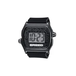 Mens Austin Lcd Silicone Ring Watch - Black Stainless Steel - One Size